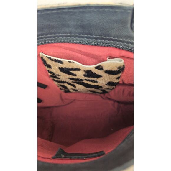 Maurizio Taiuti calf hair leopard leather convertible crossbody Italy - Picture 7 of 12